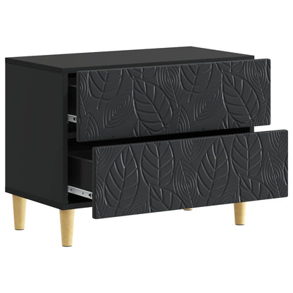 vidaXL Bedside Table Black 62 x 34.5 x 48 cm Engineered Wood