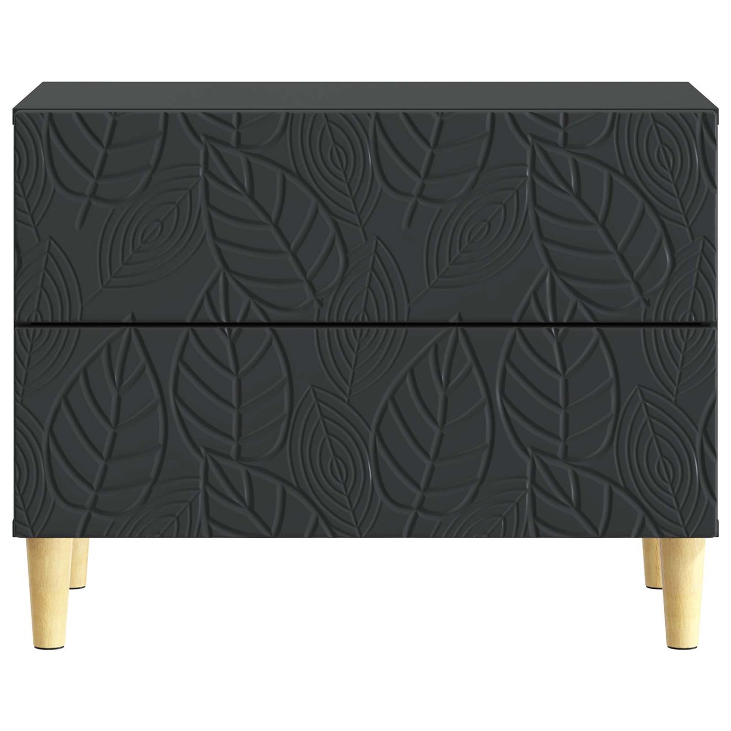 vidaXL Bedside Table Black 62 x 34.5 x 48 cm Engineered Wood