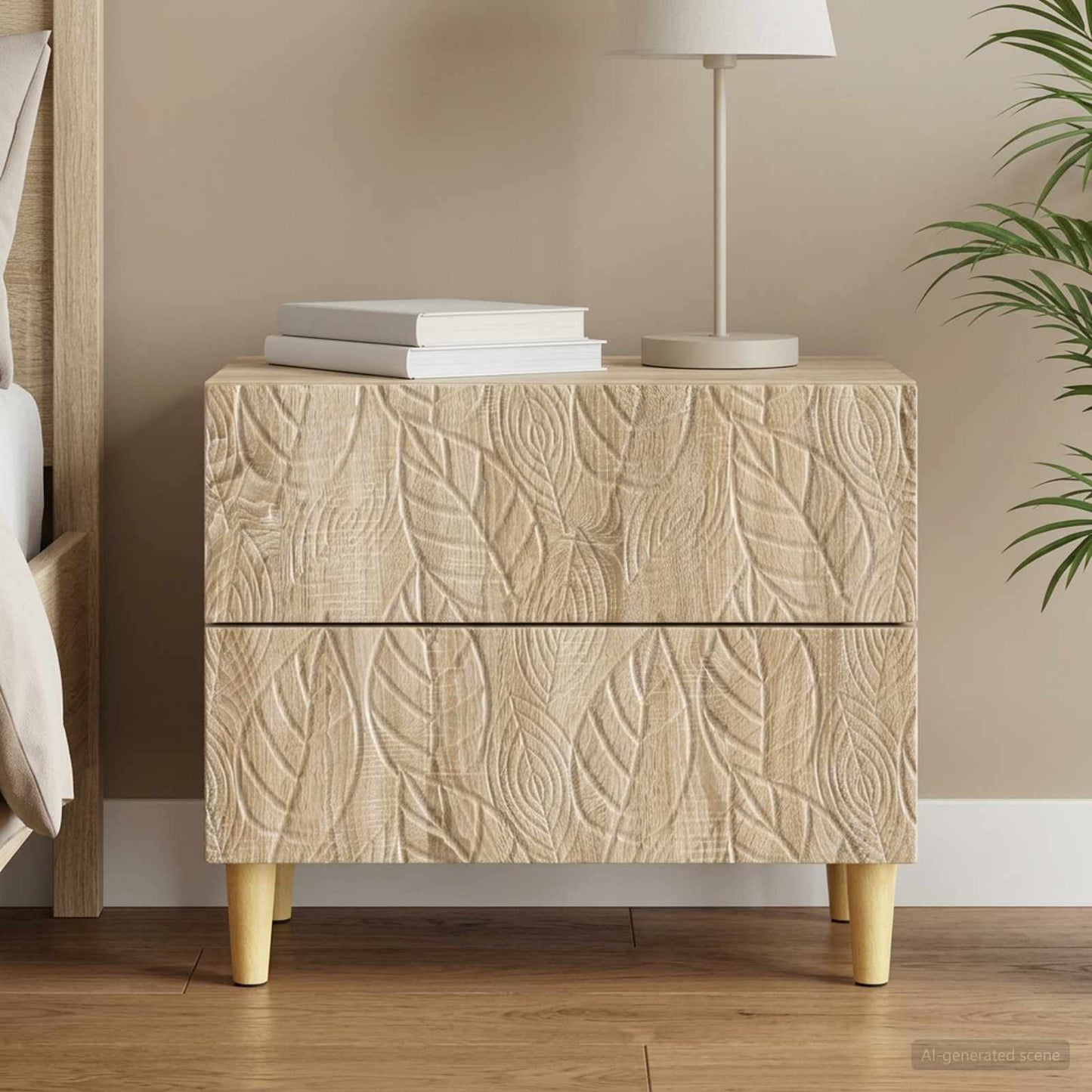 vidaXL Bedside Table Sonoma Oak 62 x 34.5 x 48 cm Engineered Wood