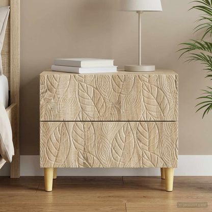 vidaXL Bedside Table Sonoma Oak 62 x 34.5 x 48 cm Engineered Wood