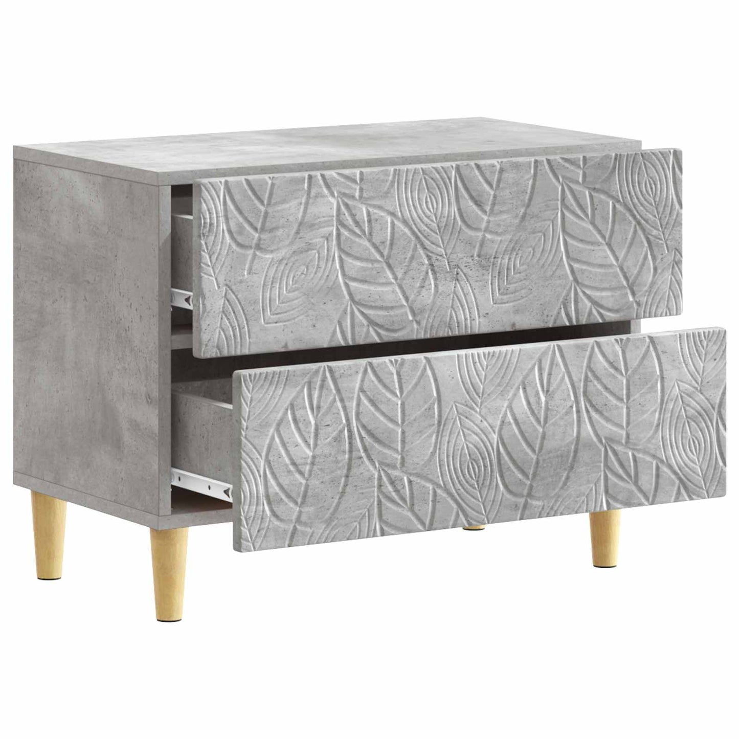 vidaXL Bedside Table Concrete Grey 62 x 34.5 x 48 cm Engineered Wood