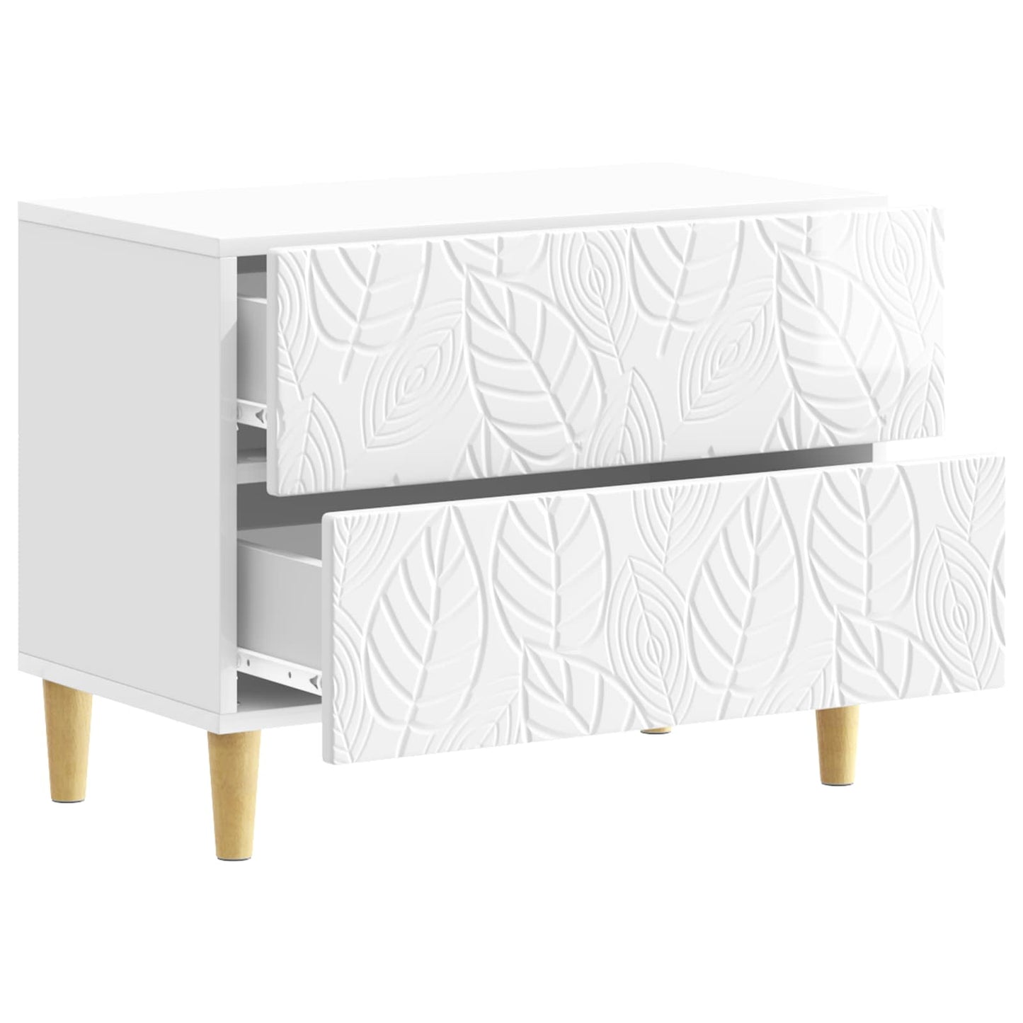 vidaXL Bedside Table High Gloss White 62 x 34.5 x 48 cm