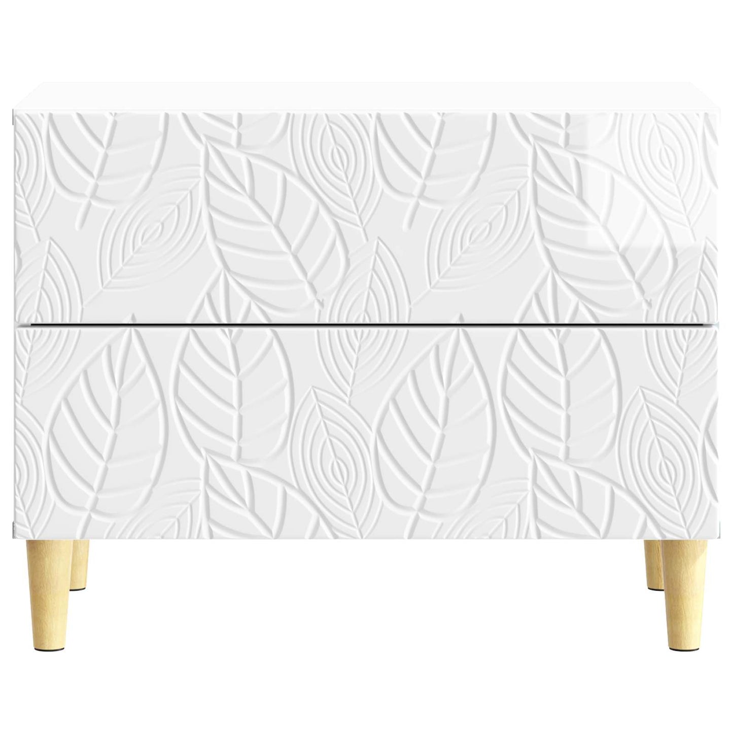 vidaXL Bedside Table High Gloss White 62 x 34.5 x 48 cm