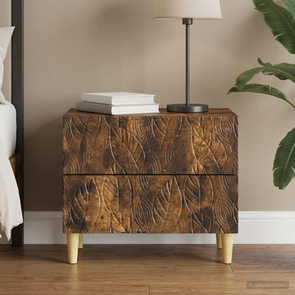 vidaXL Bedside Table Smoked Oak 62 x 34.5 x 48 cm Engineered Wood