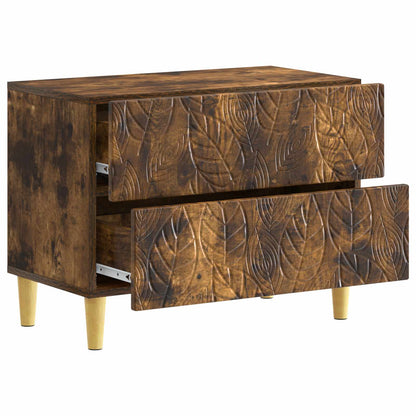 vidaXL Bedside Table Smoked Oak 62 x 34.5 x 48 cm Engineered Wood