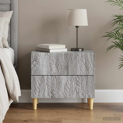vidaXL Bedside Table Grey Sonoma 62 x 34.5 x 48 cm Engineered Wood
