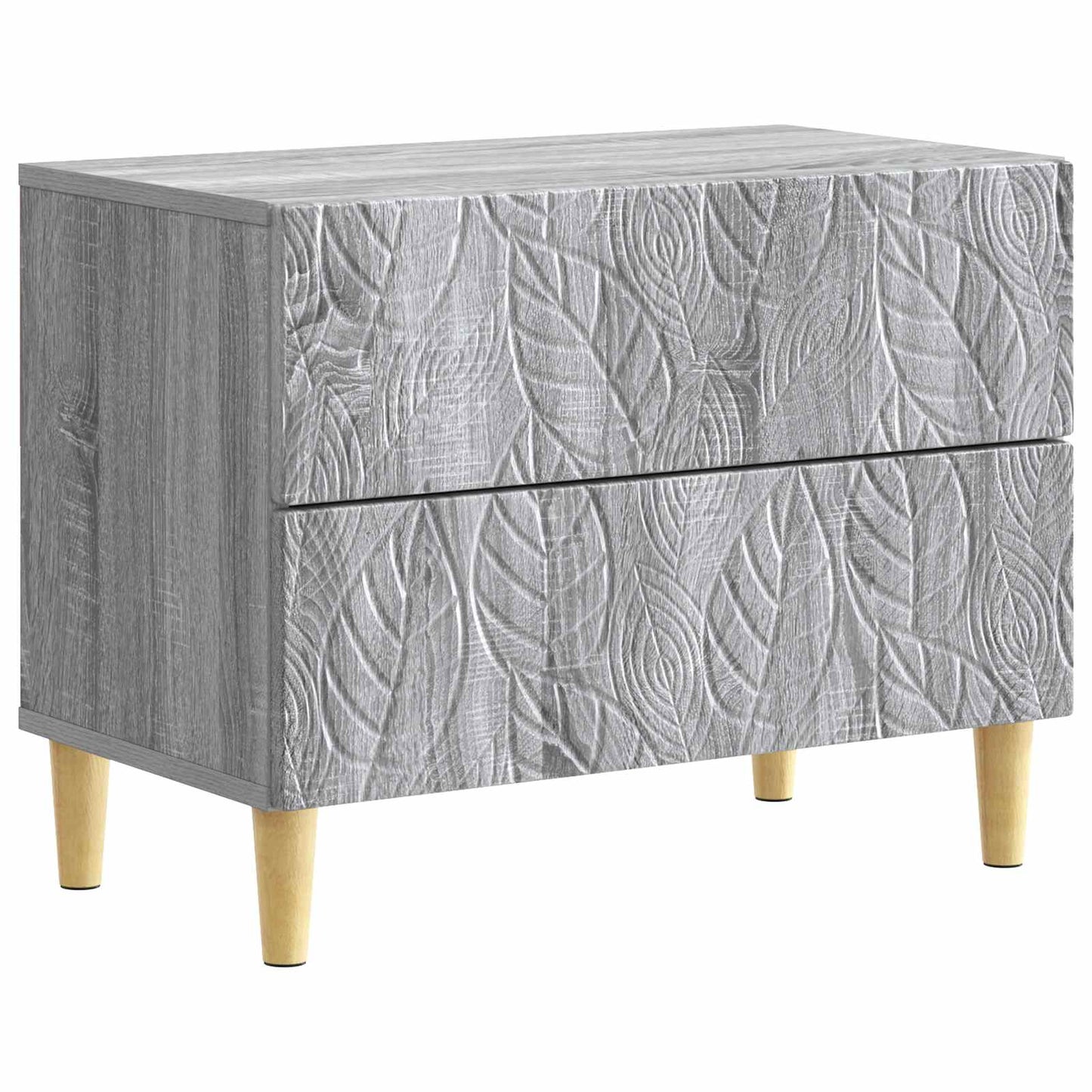 vidaXL Bedside Table Grey Sonoma 62 x 34.5 x 48 cm Engineered Wood