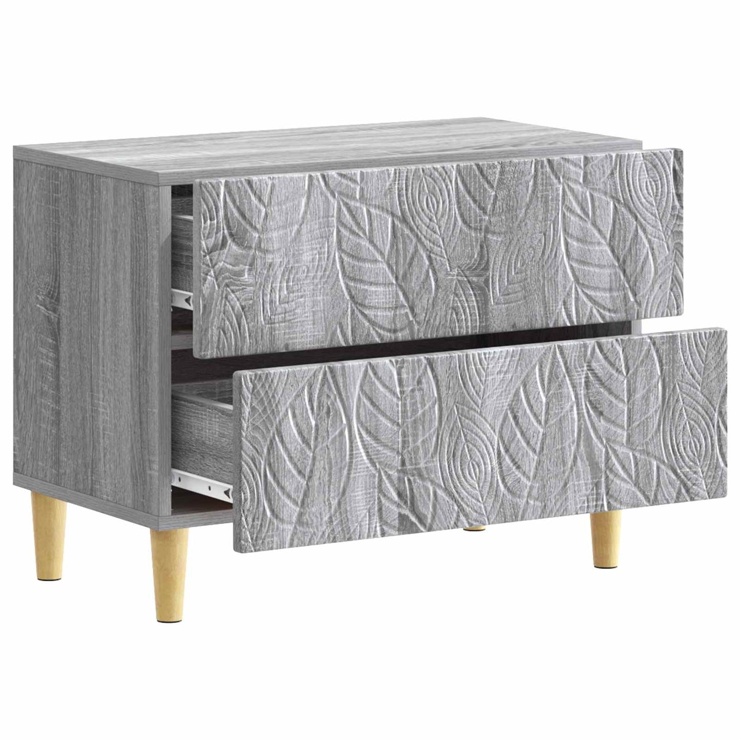 vidaXL Bedside Table Grey Sonoma 62 x 34.5 x 48 cm Engineered Wood