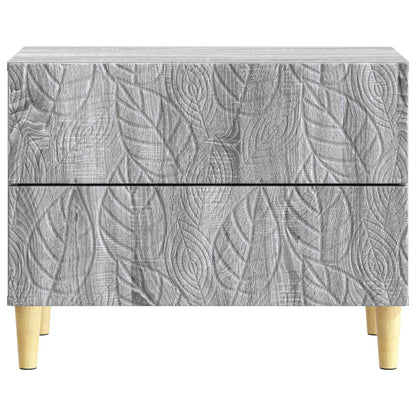 vidaXL Bedside Table Grey Sonoma 62 x 34.5 x 48 cm Engineered Wood