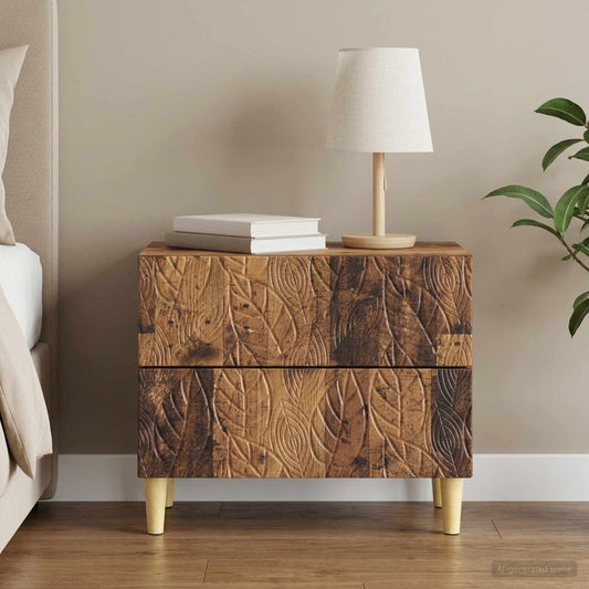 vidaXL Bedside Table Old Wood 62 x 34.5 x 48 cm Engineered Wood