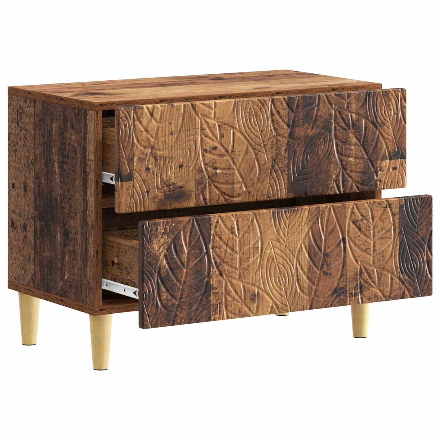 vidaXL Bedside Table Old Wood 62 x 34.5 x 48 cm Engineered Wood