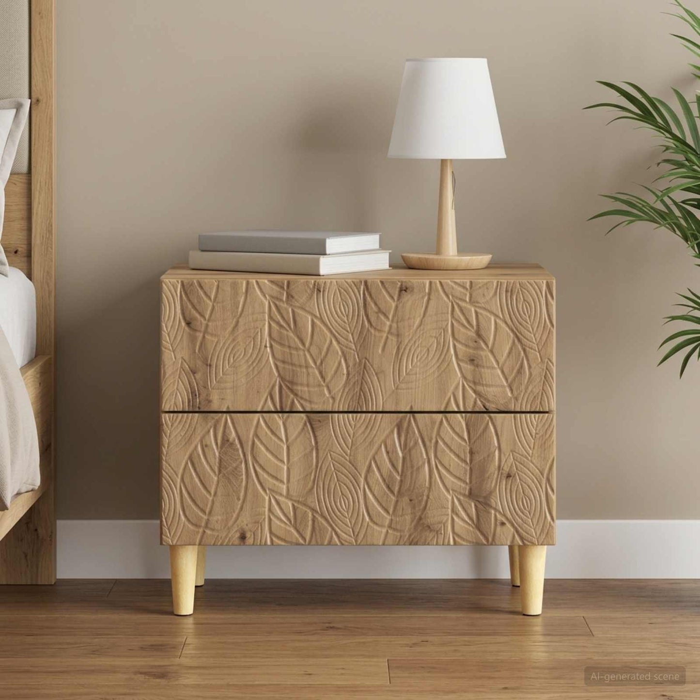 vidaXL Bedside Table Artisan Oak 62 x 34.5 x 48 cm Engineered Wood