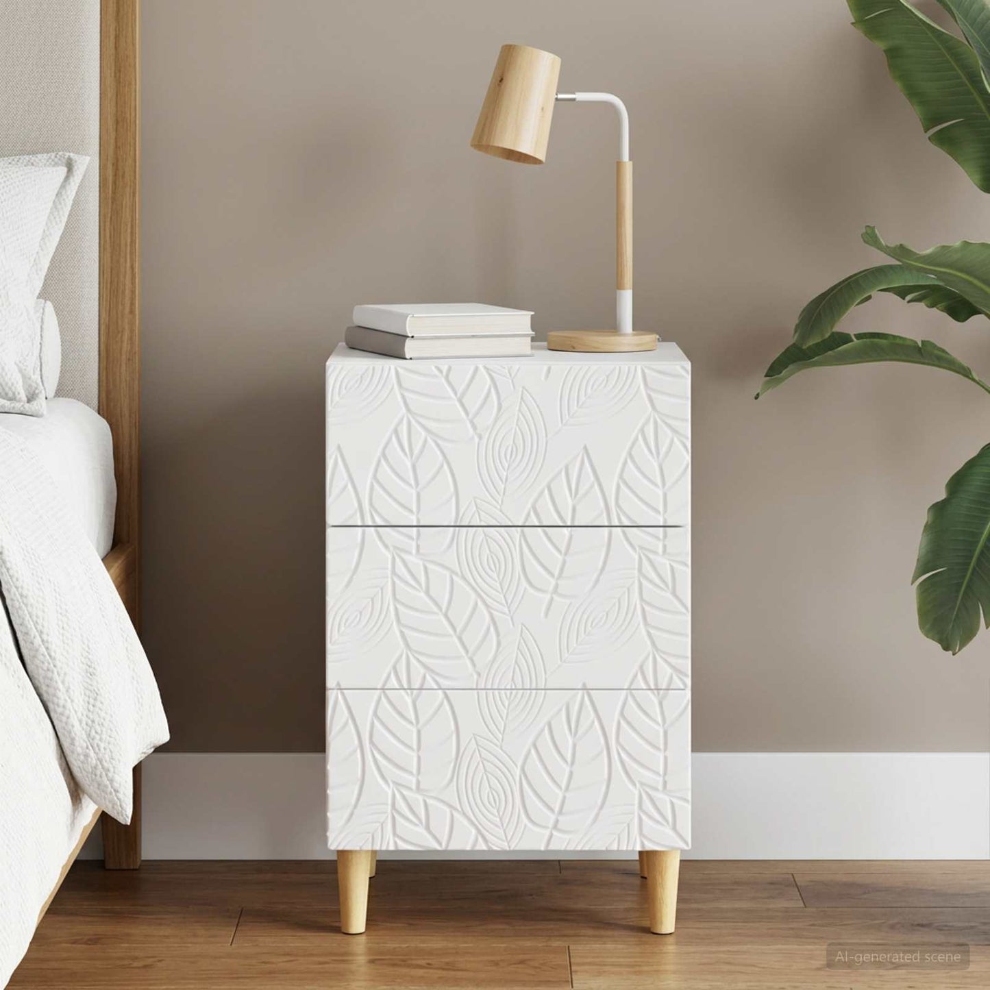 vidaXL Bedside Table White 43 x 39.5 x 66.5 cm Engineered Wood
