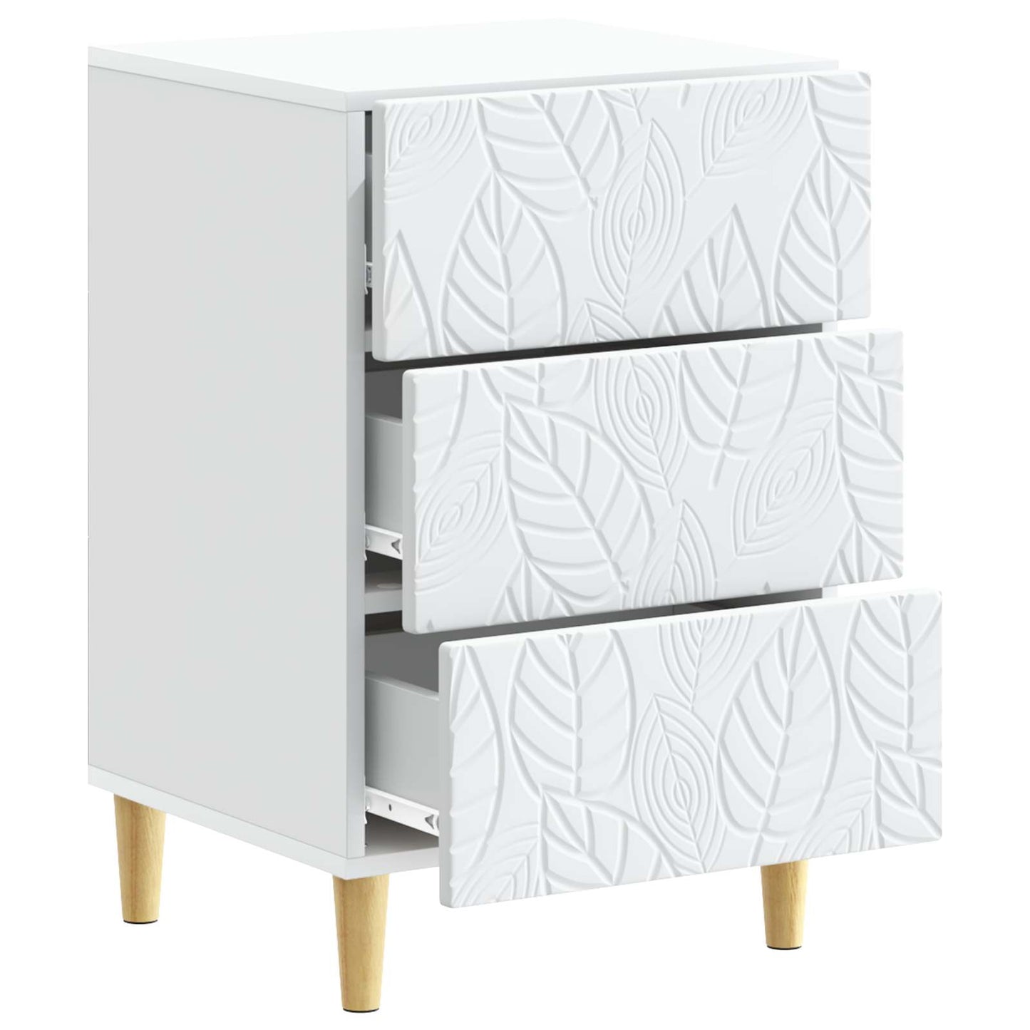 vidaXL Bedside Table White 43 x 39.5 x 66.5 cm Engineered Wood