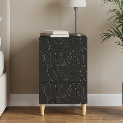 vidaXL Bedside Table Black 43 x 39.5 x 66.5 cm Engineered Wood