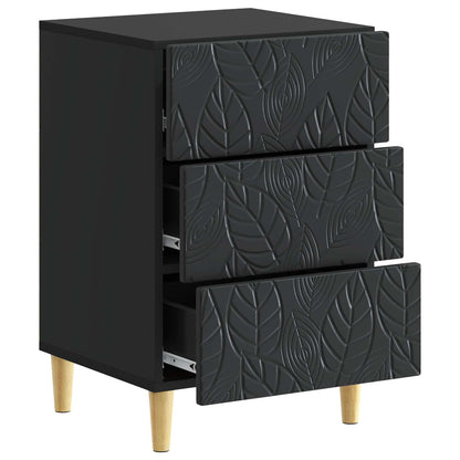 vidaXL Bedside Table Black 43 x 39.5 x 66.5 cm Engineered Wood