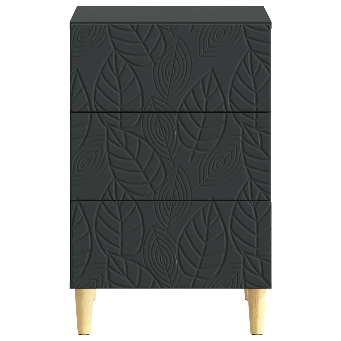 vidaXL Bedside Table Black 43 x 39.5 x 66.5 cm Engineered Wood