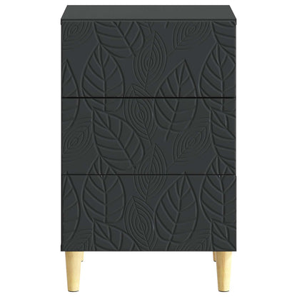 vidaXL Bedside Table Black 43 x 39.5 x 66.5 cm Engineered Wood