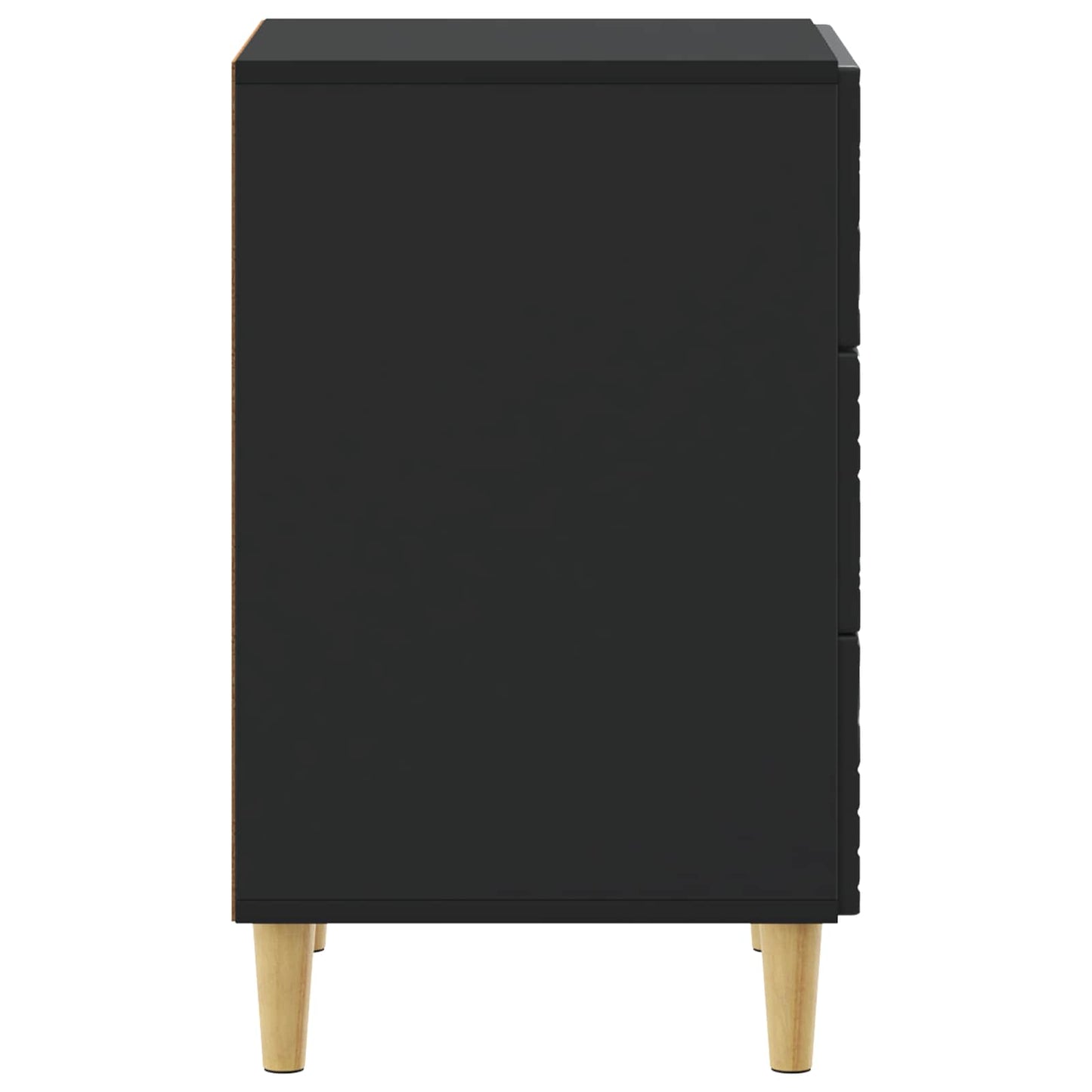 vidaXL Bedside Table Black 43 x 39.5 x 66.5 cm Engineered Wood