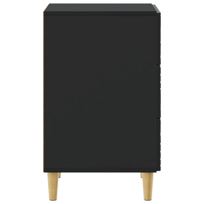 vidaXL Bedside Table Black 43 x 39.5 x 66.5 cm Engineered Wood