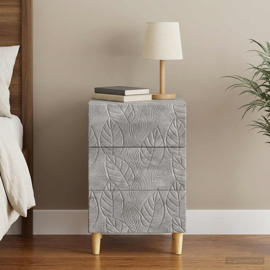 vidaXL Bedside Table Concrete Grey 43 x 39.5 x 66.5 cm Engineered Wood