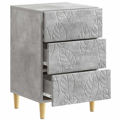 vidaXL Bedside Table Concrete Grey 43 x 39.5 x 66.5 cm Engineered Wood