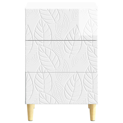 vidaXL Bedside Table High Gloss White 43 x 39.5 x 66.5 cm
