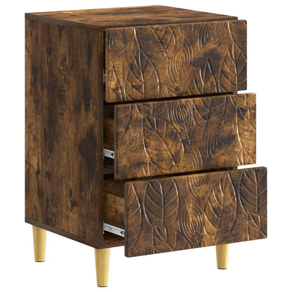 vidaXL Bedside Table Smoked Oak 43 x 39.5 x 66.5 cm Engineered Wood