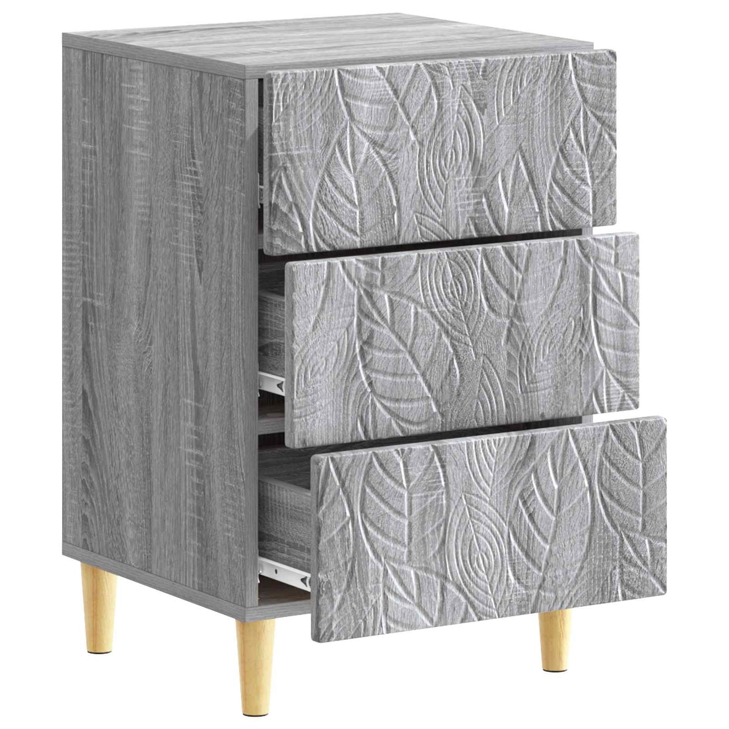 vidaXL Bedside Table Grey Sonoma 43 x 39.5 x 66.5 cm Engineered Wood