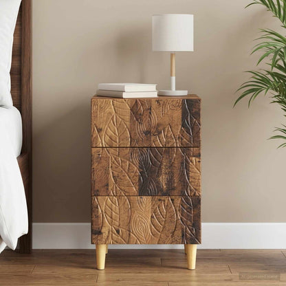 vidaXL Bedside Table Old Wood 43 x 39.5 x 66.5 cm Engineered Wood