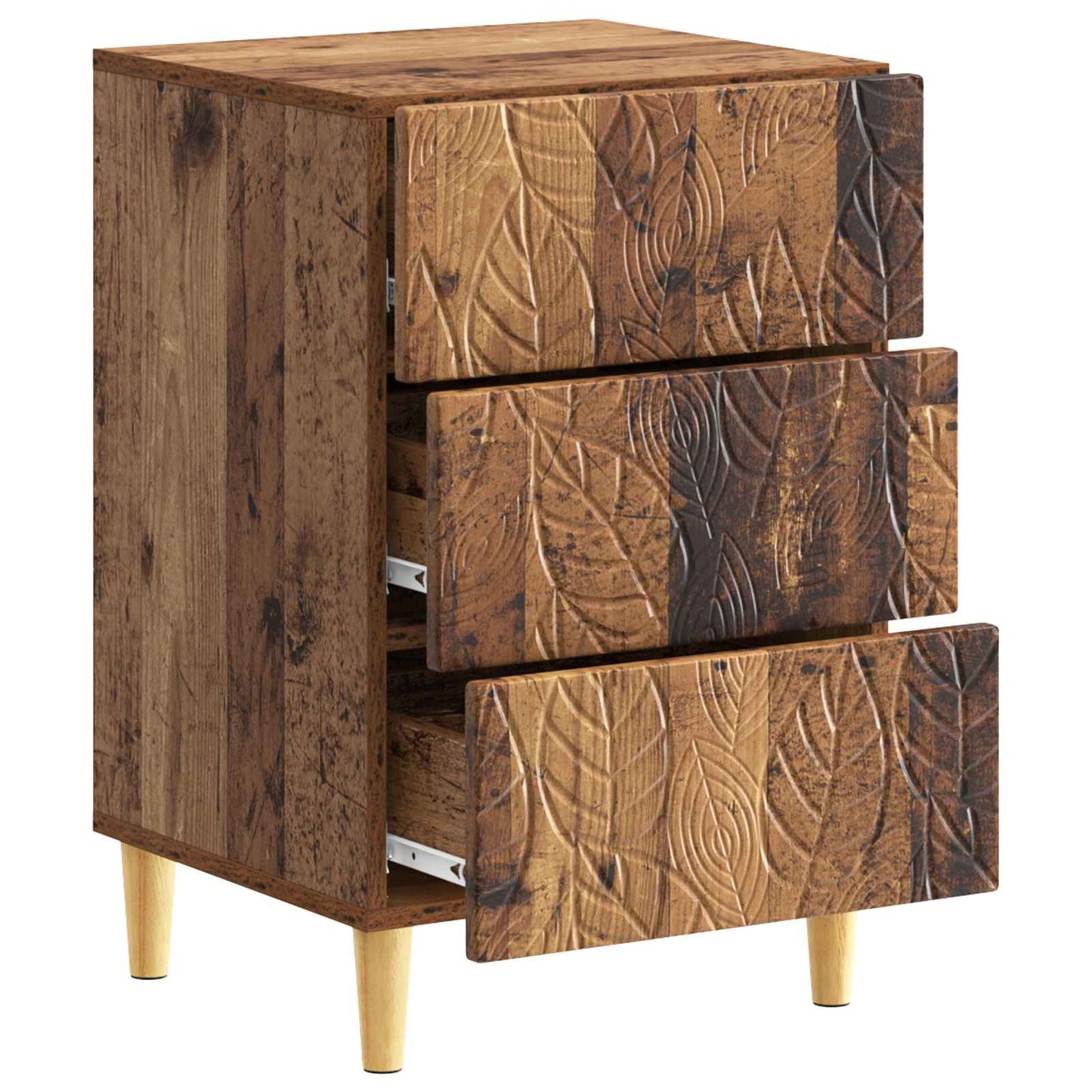 vidaXL Bedside Table Old Wood 43 x 39.5 x 66.5 cm Engineered Wood