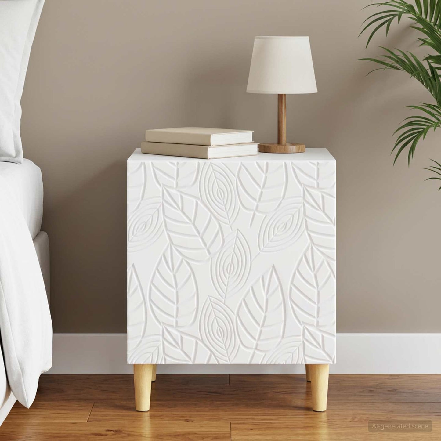 vidaXL Bedside Table White 43 x 34.5 x 50 cm Engineered Wood