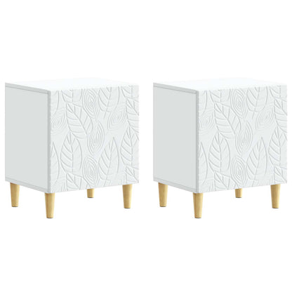 vidaXL Bedside Table 2 pcs White 43 x 34.5 x 50 cm Engineered Wood