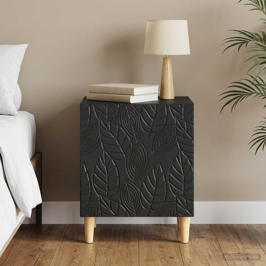 vidaXL Bedside Table Black 43 x 34.5 x 50 cm Engineered Wood