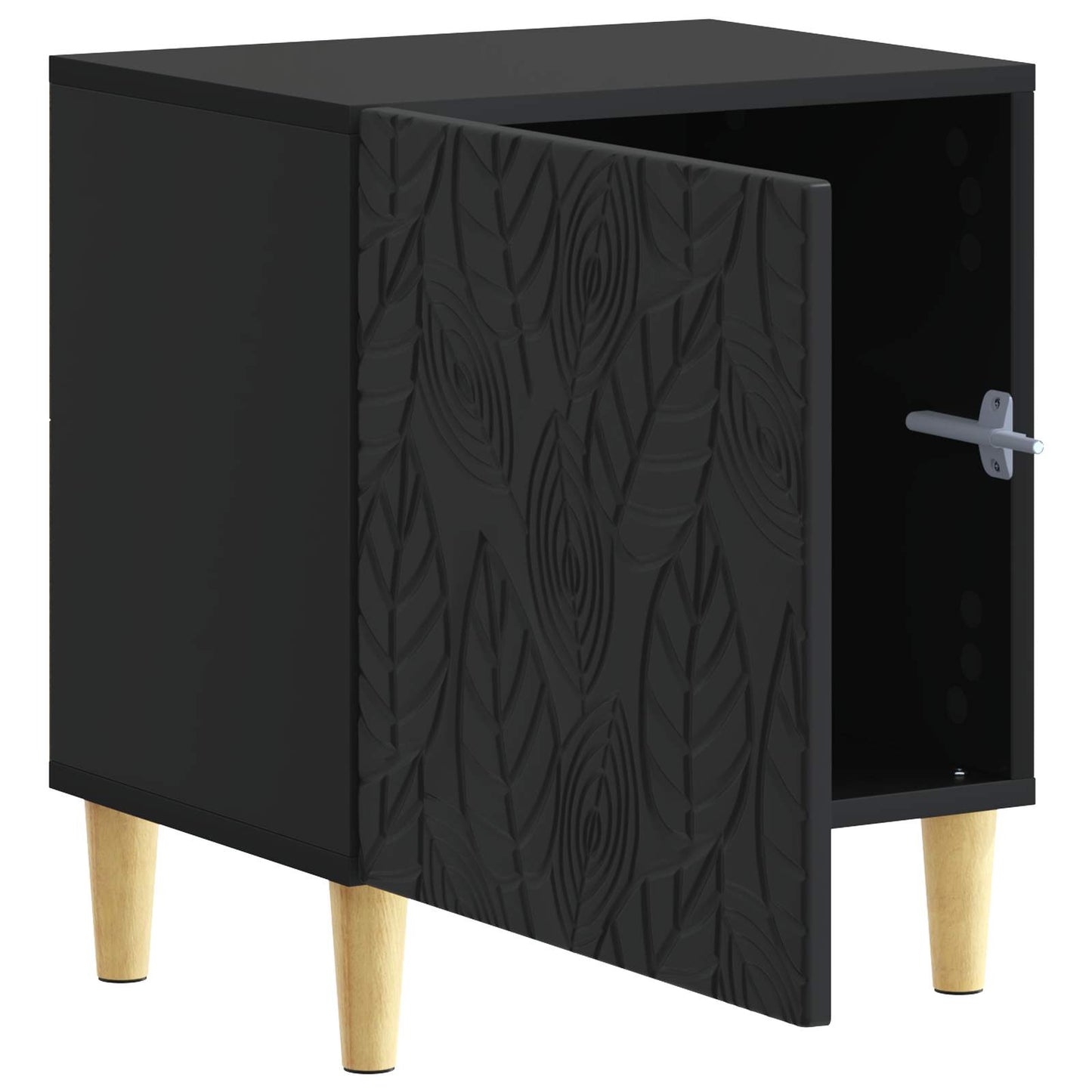 vidaXL Bedside Table Black 43 x 34.5 x 50 cm Engineered Wood