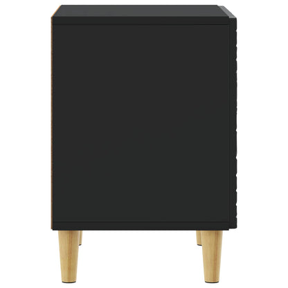 vidaXL Bedside Table Black 43 x 34.5 x 50 cm Engineered Wood