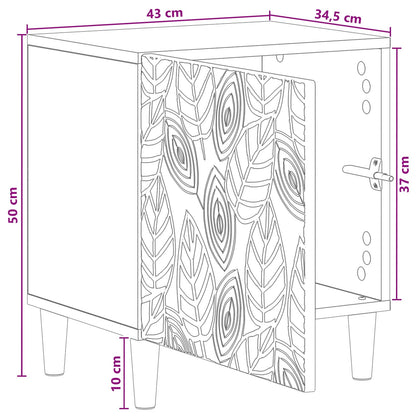 vidaXL Bedside Table Black 43 x 34.5 x 50 cm Engineered Wood