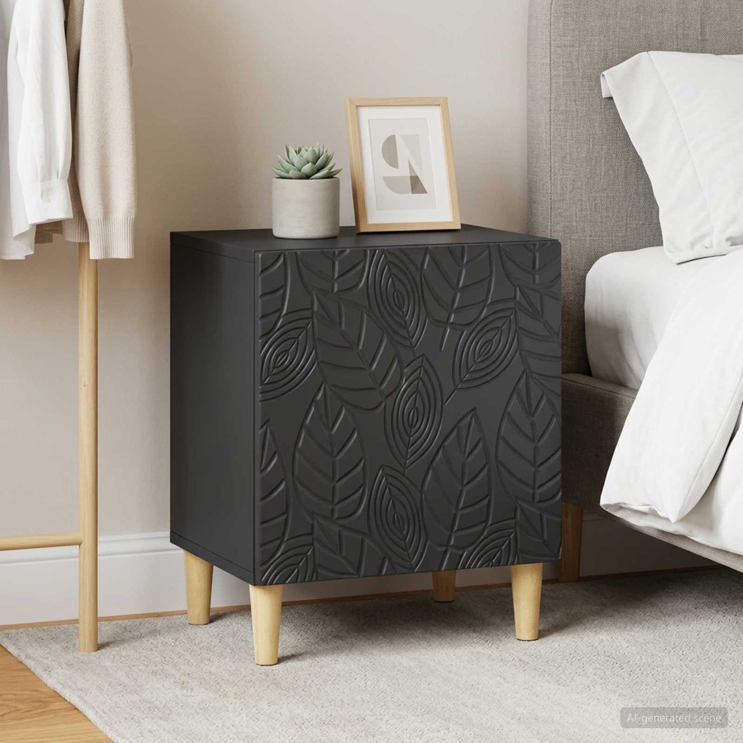 vidaXL Bedside Table 2 pcs Black 43 x 34.5 x 50 cm Engineered Wood
