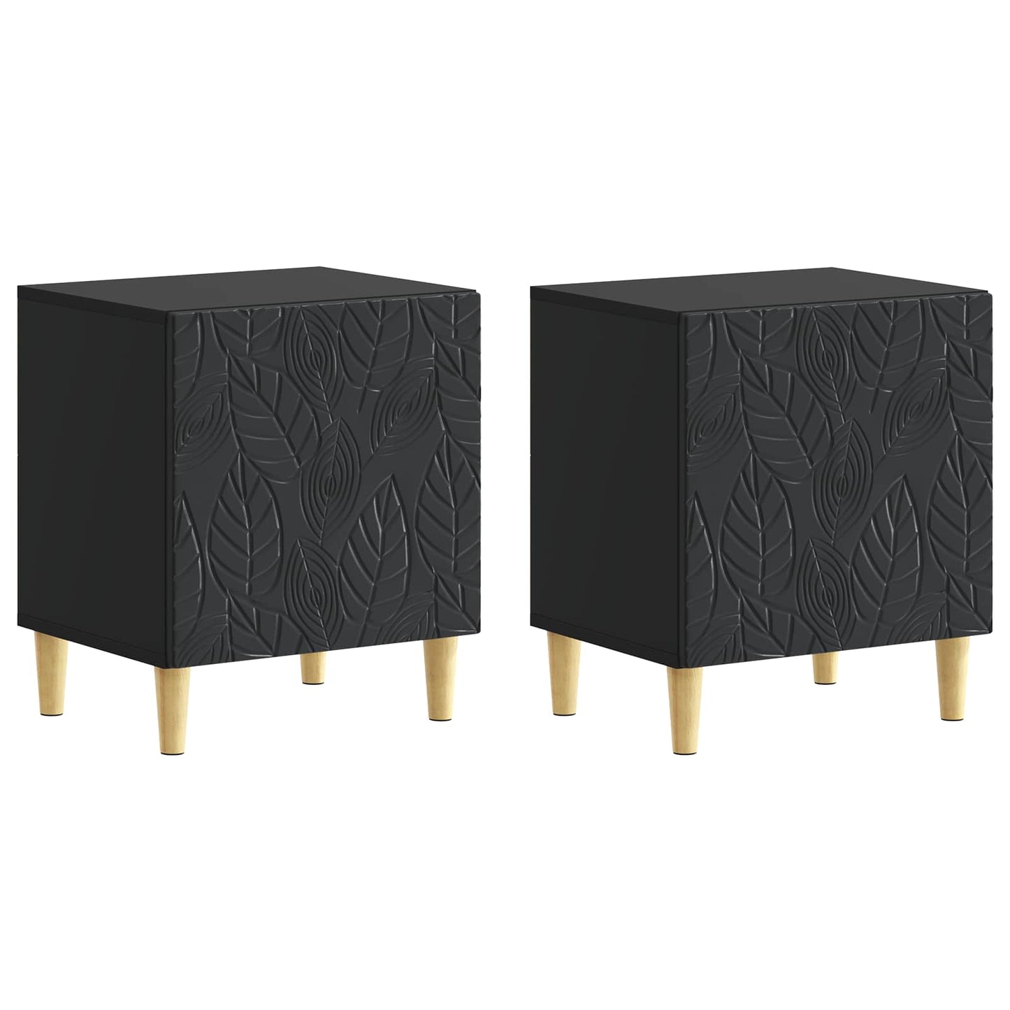 vidaXL Bedside Table 2 pcs Black 43 x 34.5 x 50 cm Engineered Wood