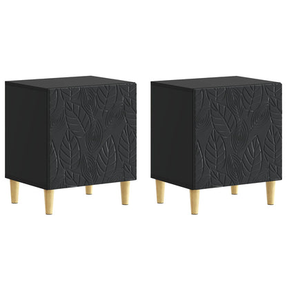 vidaXL Bedside Table 2 pcs Black 43 x 34.5 x 50 cm Engineered Wood