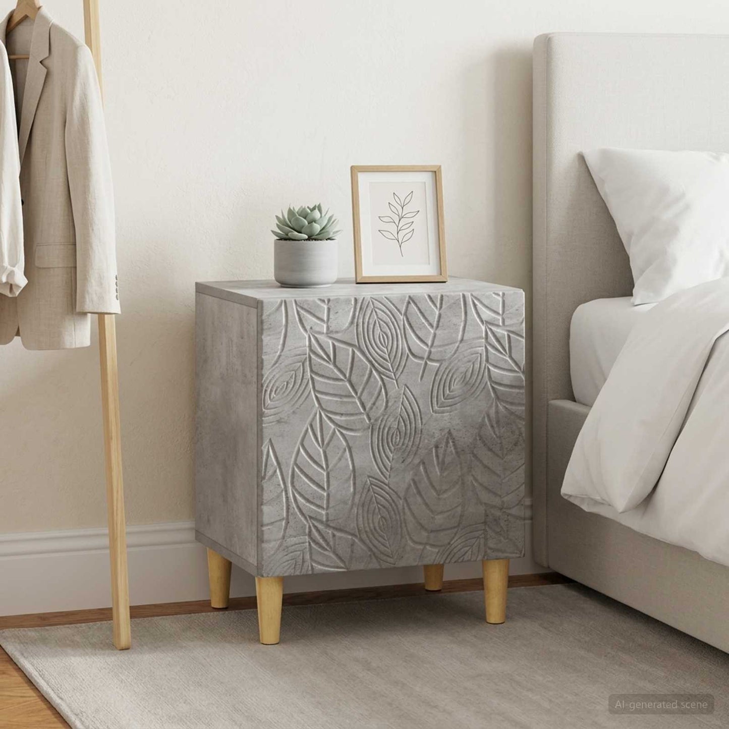 vidaXL Bedside Table 2 pcs Concrete Grey 43 x 34.5 x 50 cm