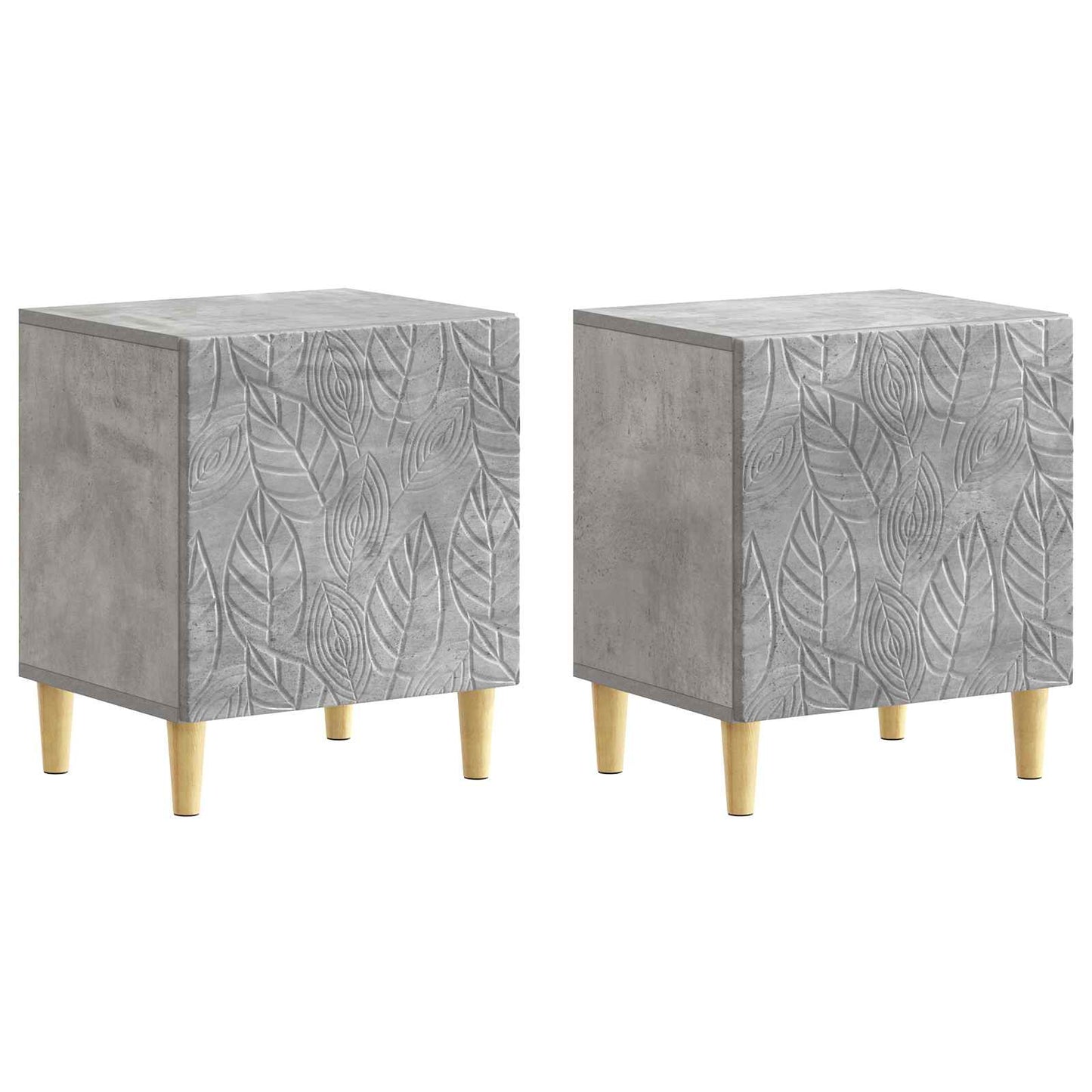 vidaXL Bedside Table 2 pcs Concrete Grey 43 x 34.5 x 50 cm