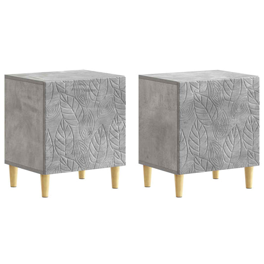 vidaXL Bedside Table 2 pcs Concrete Grey 43 x 34.5 x 50 cm