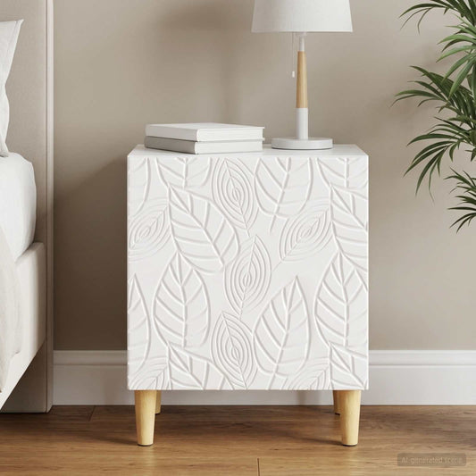 vidaXL Bedside Table High Gloss White 43 x 34.5 x 50 cm