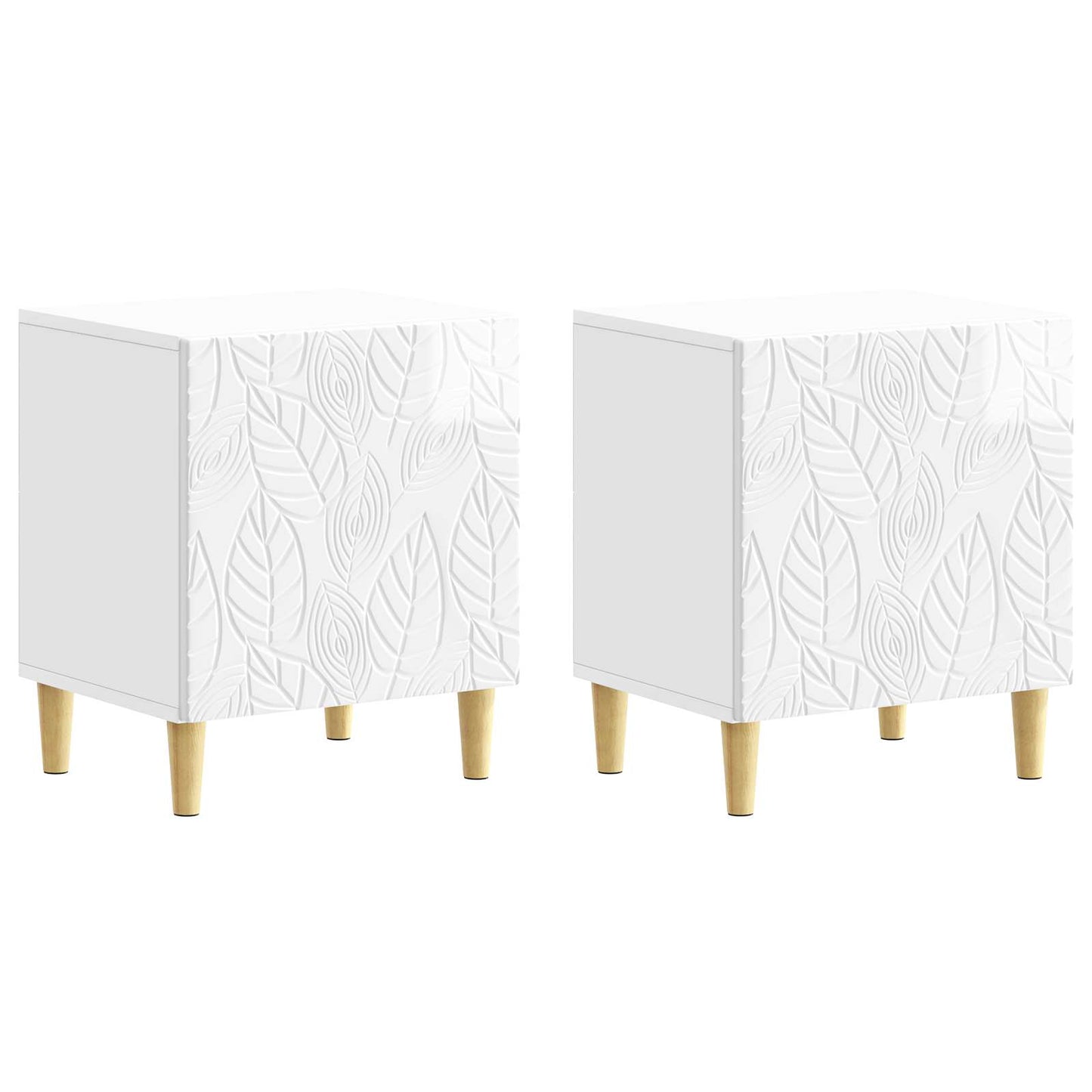 vidaXL Bedside Table 2 pcs High Gloss White 43 x 34.5 x 50 cm