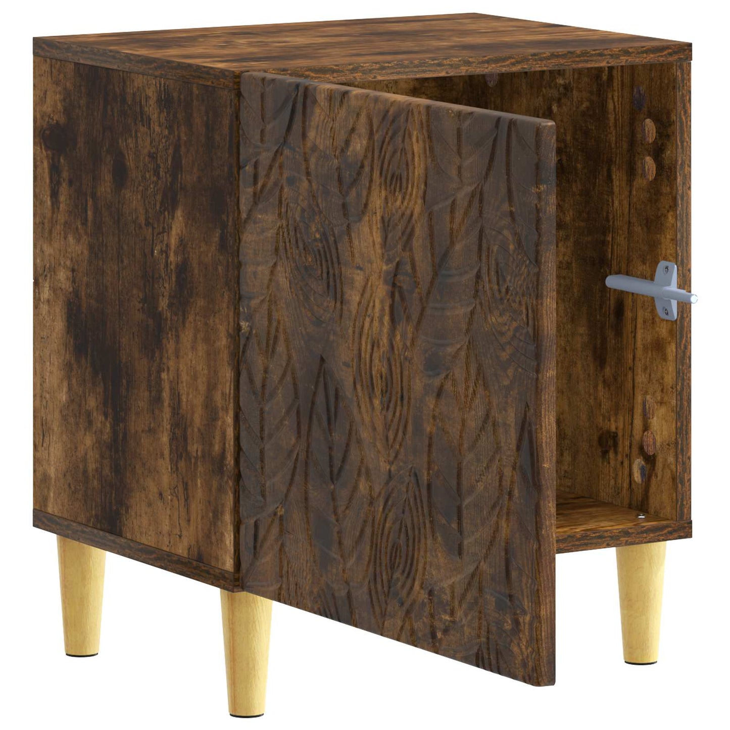 vidaXL Bedside Table Smoked Oak 43 x 34.5 x 50 cm Engineered Wood