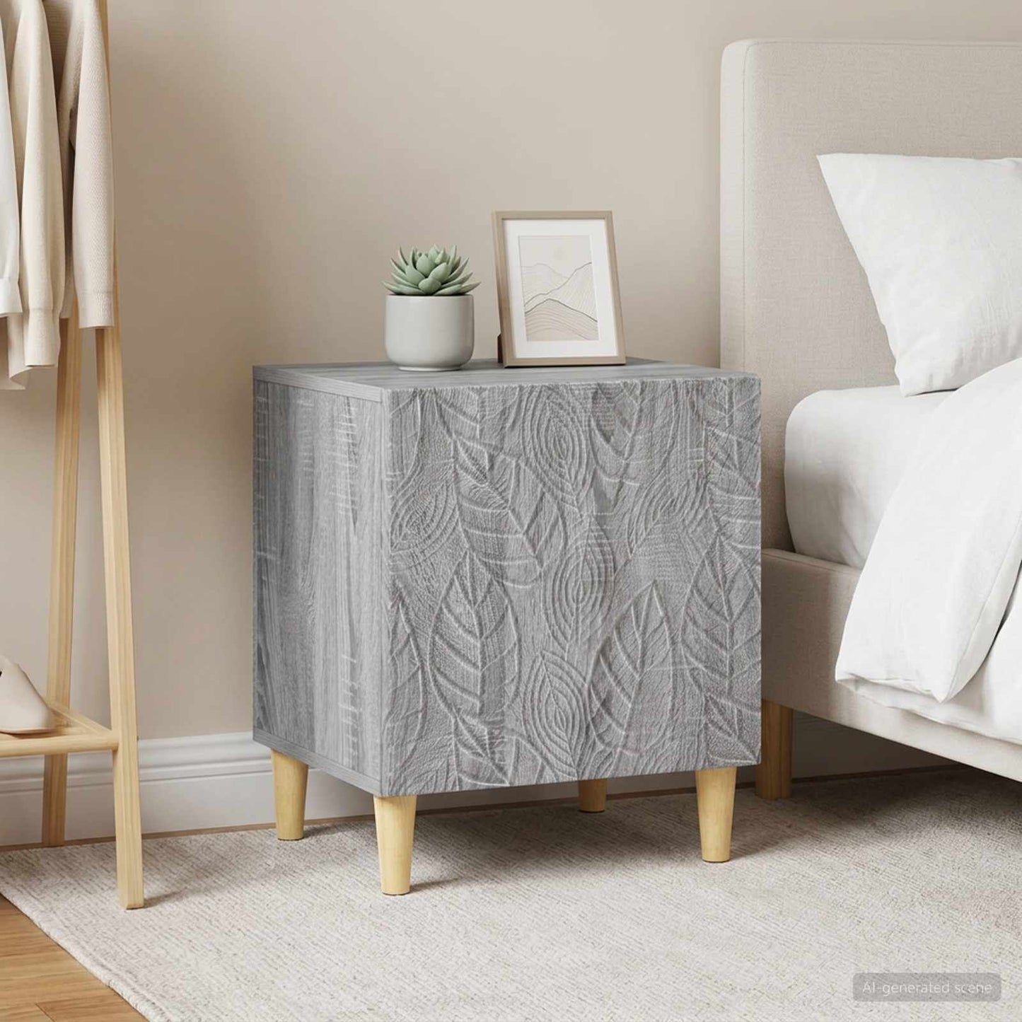 vidaXL Bedside Table 2 pcs Grey Sonoma 43 x 34.5 x 50 cm