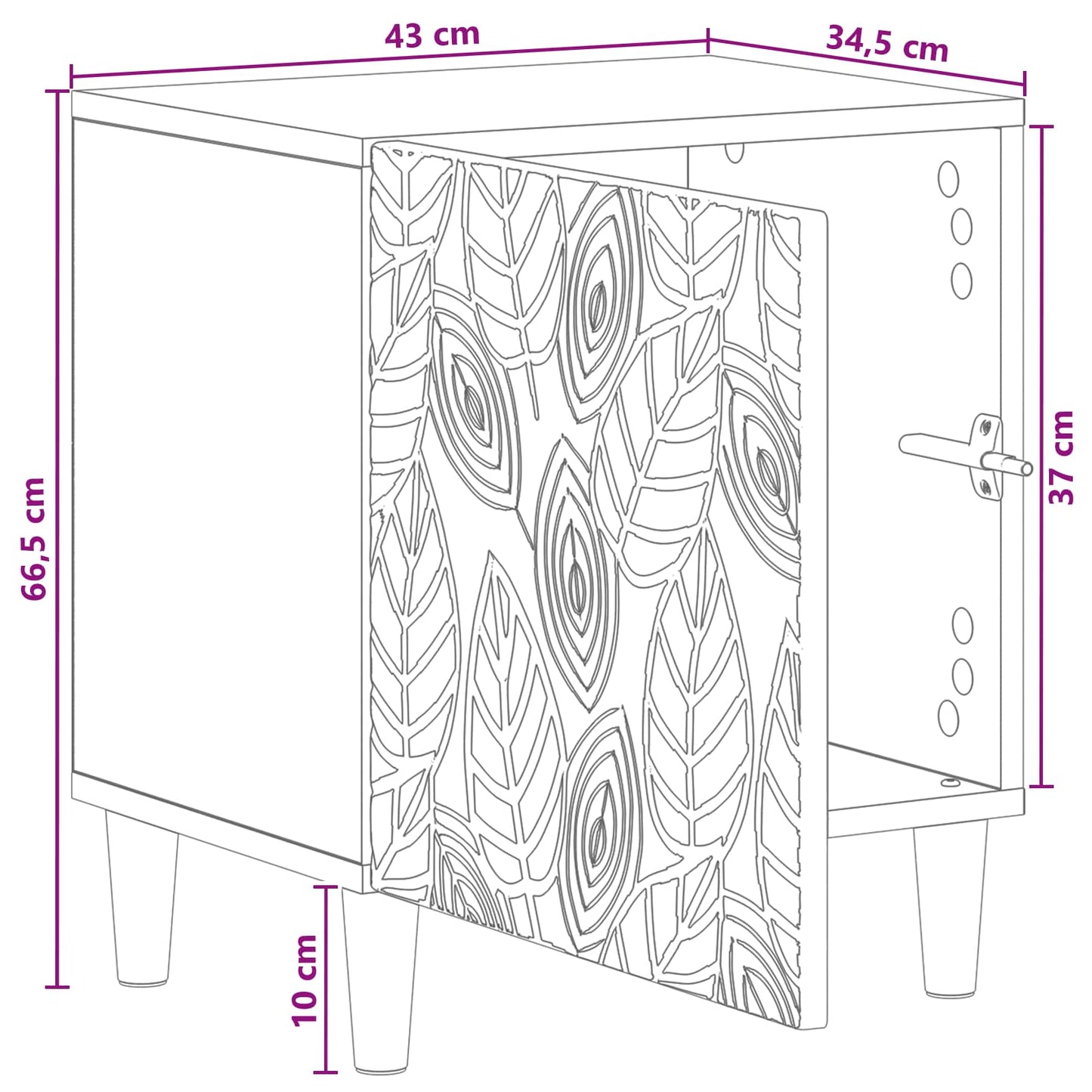vidaXL Bedside Table Old Wood 43 x 34.5 x 50 cm Engineered Wood