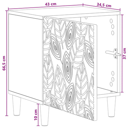 vidaXL Bedside Table Old Wood 43 x 34.5 x 50 cm Engineered Wood