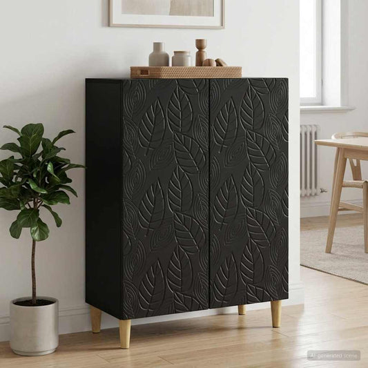 vidaXL Sideboard Black 66 x 34.5 x 90 cm Engineered Wood